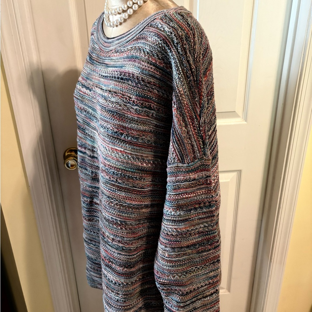 J.Jill Multicolor Striped Women's or Unisex Long Sleeve Sweater - Picture 3 of 8